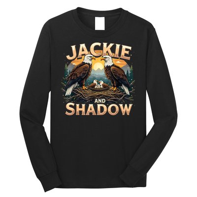 Vintage Jackie and Shadow Bald Eagle Family Design Graphic Long Sleeve Shirt