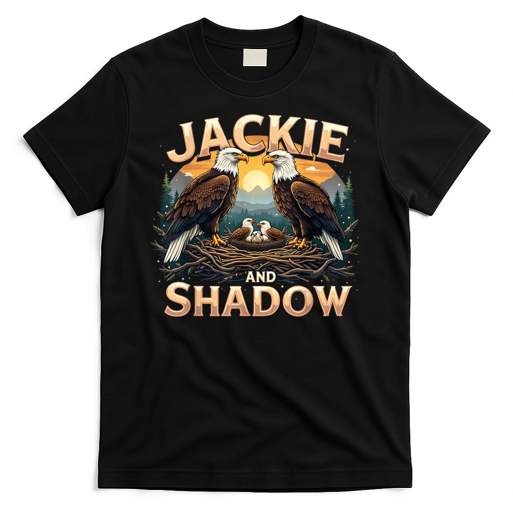 Vintage Jackie and Shadow Bald Eagle Family Design Graphic T-Shirt