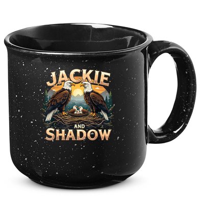 Vintage Jackie and Shadow Bald Eagle Family Design Graphic 15oz Campfire Ceramic Mug