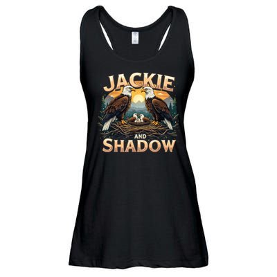 Vintage Jackie and Shadow Bald Eagle Family Design Graphic Ladies Essential Flowy Tank