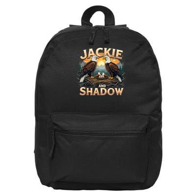 Vintage Jackie and Shadow Bald Eagle Family Design Graphic 16 in Basic Backpack