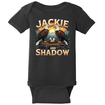 Vintage Jackie and Shadow Bald Eagle Family Design Graphic Baby Bodysuit