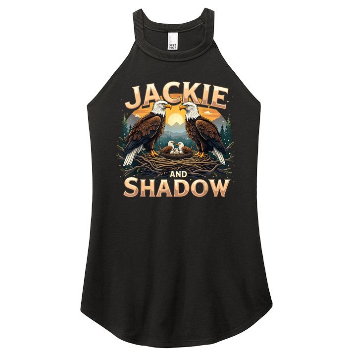 Vintage Jackie and Shadow Bald Eagle Family Design Graphic Women's Perfect Tri Rocker Tank