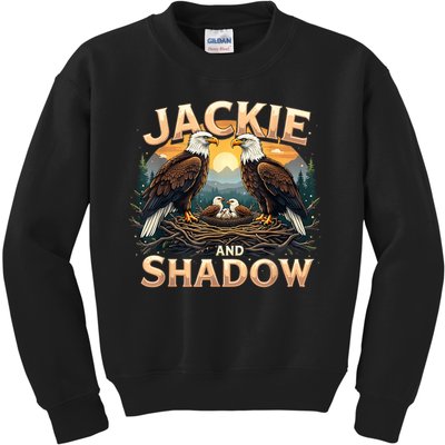 Vintage Jackie and Shadow Bald Eagle Family Design Graphic Kids Sweatshirt