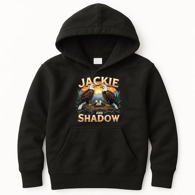 Vintage Jackie and Shadow Bald Eagle Family Design Graphic Kids Hoodie