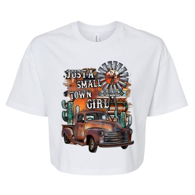 Vintage Just A Small Town Girl Western Cowgirl Cowboy Bella+Canvas Jersey Crop Tee