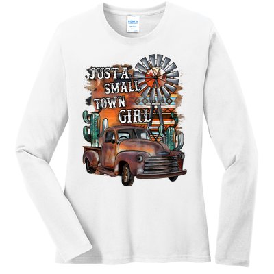 Vintage Just A Small Town Girl Western Cowgirl Cowboy Ladies Long Sleeve Shirt