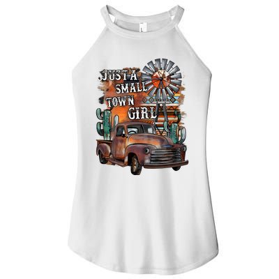 Vintage Just A Small Town Girl Western Cowgirl Cowboy Women’s Perfect Tri Rocker Tank