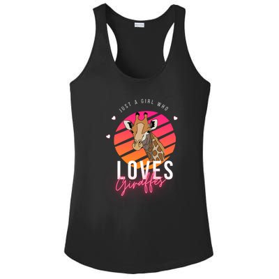 Vintage Just A Girl Who Loves Giraffes For Animal Lover Ladies PosiCharge Competitor Racerback Tank