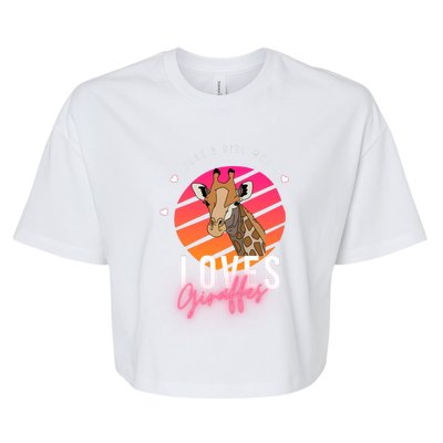 Vintage Just A Girl Who Loves Giraffes For Animal Lover Bella+Canvas Jersey Crop Tee