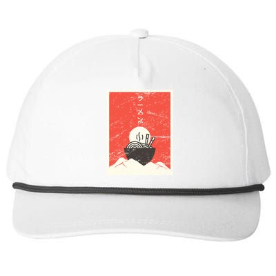 Vintage Japanese Anime Ramen Snapback Five-Panel Rope Hat