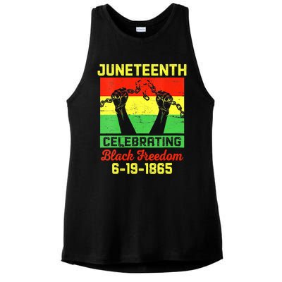 Vintage Juneteenth Celebrate Black Freedom June 19 1865 Ladies PosiCharge Tri-Blend Wicking Tank