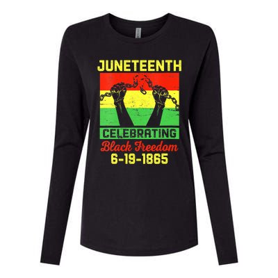 Vintage Juneteenth Celebrate Black Freedom June 19 1865 Womens Cotton Relaxed Long Sleeve T-Shirt