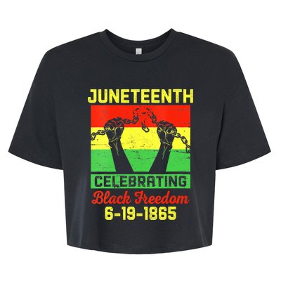 Vintage Juneteenth Celebrate Black Freedom June 19 1865 Bella+Canvas Jersey Crop Tee