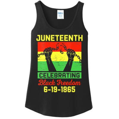 Vintage Juneteenth Celebrate Black Freedom June 19 1865 Ladies Essential Tank