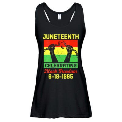 Vintage Juneteenth Celebrate Black Freedom June 19 1865 Ladies Essential Flowy Tank