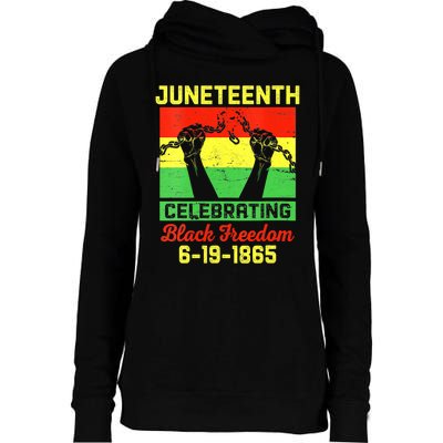 Vintage Juneteenth Celebrate Black Freedom June 19 1865 Womens Funnel Neck Pullover Hood