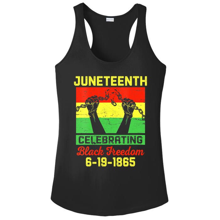 Vintage Juneteenth Celebrate Black Freedom June 19 1865 Ladies PosiCharge Competitor Racerback Tank