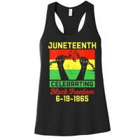 Vintage Juneteenth Celebrate Black Freedom June 19 1865 Women's Racerback Tank