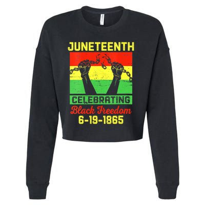 Vintage Juneteenth Celebrate Black Freedom June 19 1865 Cropped Pullover Crew