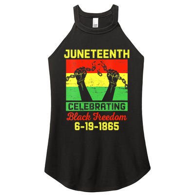 Vintage Juneteenth Celebrate Black Freedom June 19 1865 Women's Perfect Tri Rocker Tank