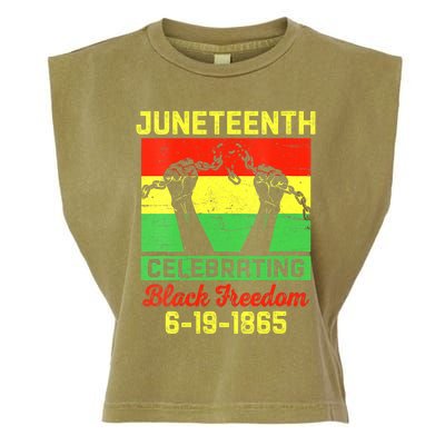 Vintage Juneteenth Celebrate Black Freedom June 19 1865 Garment-Dyed Women's Muscle Tee