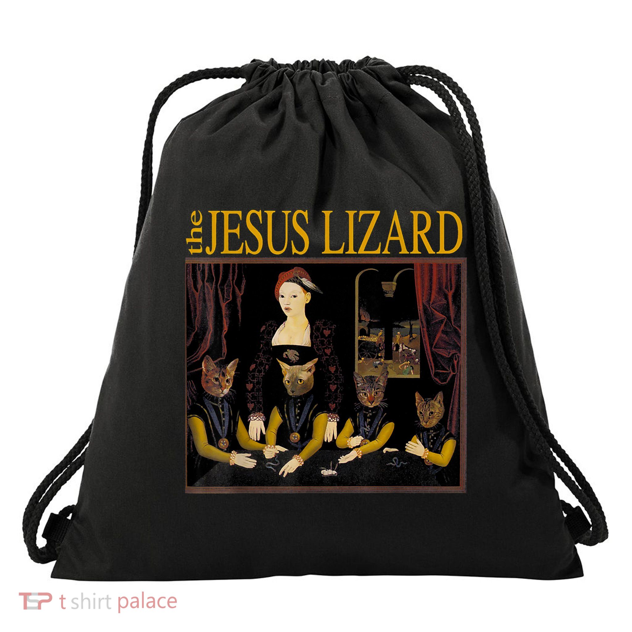 Vintage Jesus Cats Lizard Shirt Retro Limited Edition Drawstring Bag