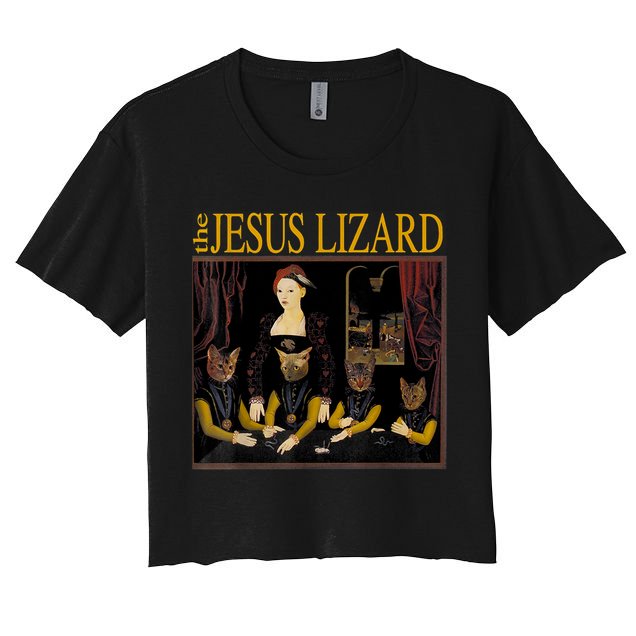 Vintage Jesus Cats Lizard Shirt Retro Limited Edition Women's Crop Top Tee