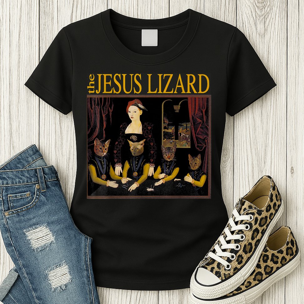 Vintage Jesus Cats Lizard Shirt Retro Limited Edition Womens T-Shirt