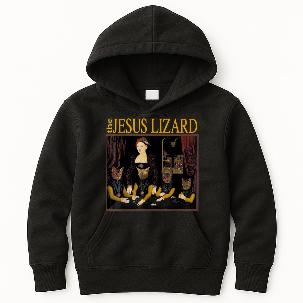 Vintage Jesus Cats Lizard Shirt Retro Limited Edition Kids Hoodie