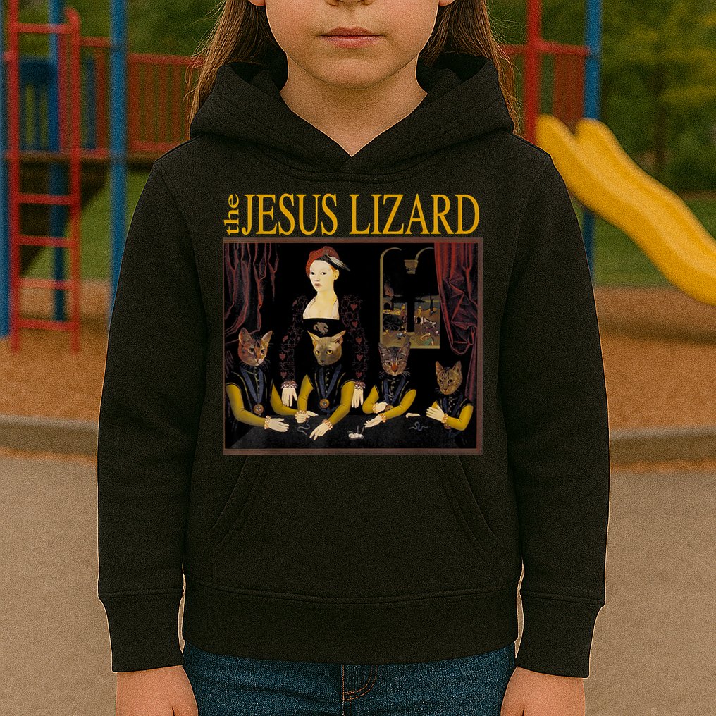 Vintage Jesus Cats Lizard Shirt Retro Limited Edition Kids Hoodie
