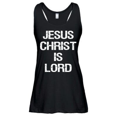 Vintage Jesus Christ Is Lord Christian Believer Ladies Essential Flowy Tank