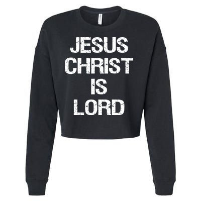 Vintage Jesus Christ Is Lord Christian Believer Cropped Pullover Crew