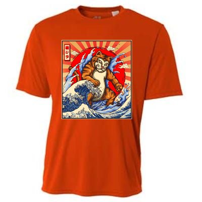 Vintage Japanese Catzilla Poster Cooling Performance Crew T-Shirt