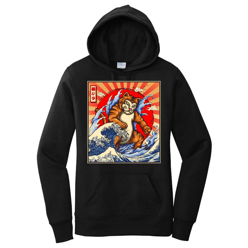Vintage Japanese Catzilla Poster Women's Pullover Hoodie