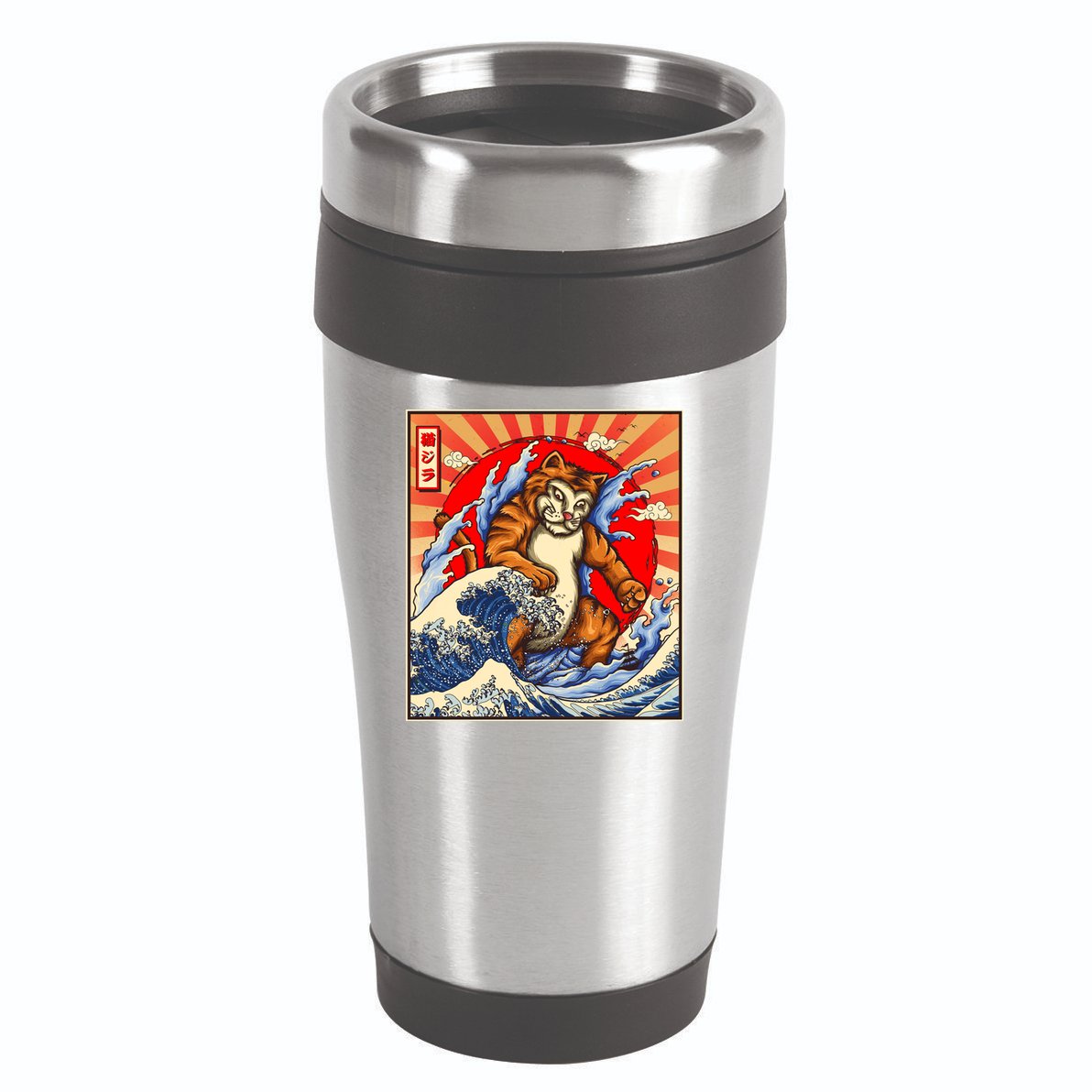 Vintage Japanese Catzilla Poster 16oz Travel Tumbler