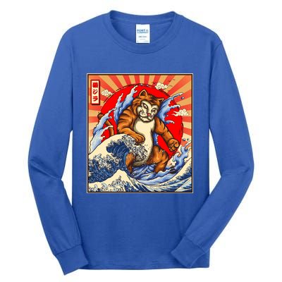 Vintage Japanese Catzilla Poster Tall Long Sleeve T-Shirt