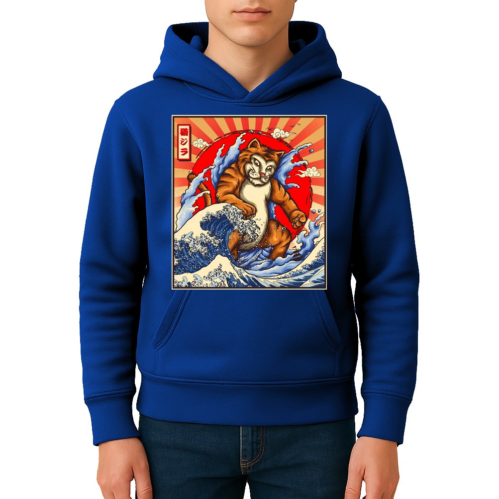 Vintage Japanese Catzilla Poster Kids Hoodie