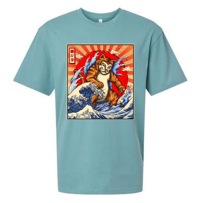 Vintage Japanese Catzilla Poster Sueded Cloud Jersey T-Shirt