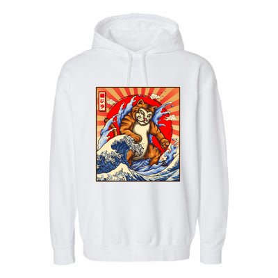 Vintage Japanese Catzilla Poster Garment-Dyed Fleece Hoodie