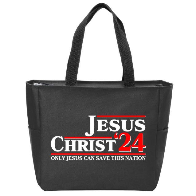 Vote Jesus Christ 2024 Only Jesus Can Save This Nation Zip Tote Bag