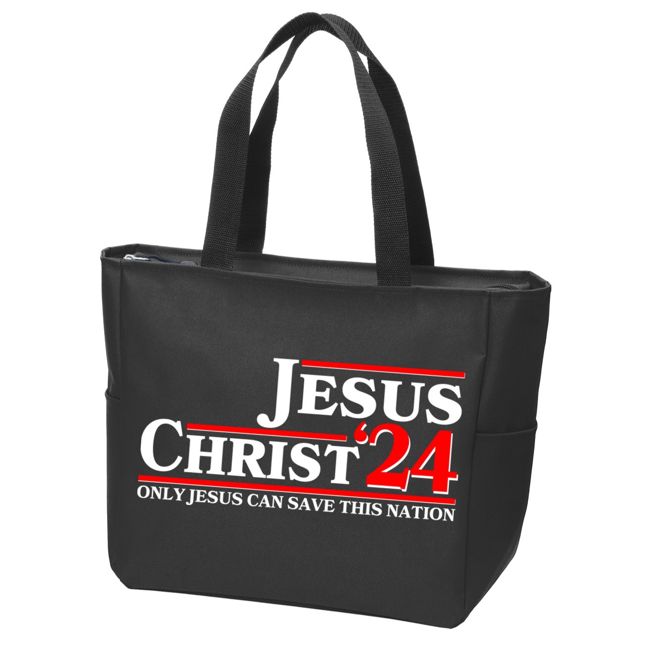 Vote Jesus Christ 2024 Only Jesus Can Save This Nation Zip Tote Bag