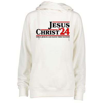 Vote Jesus Christ 2024 Only Jesus Can Save This Nation Womens Funnel Neck Pullover Hood