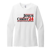 Vote Jesus Christ 2024 Only Jesus Can Save This Nation Womens CVC Long Sleeve Shirt