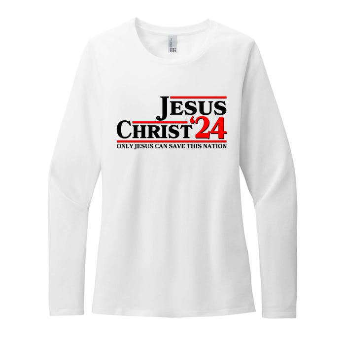 Vote Jesus Christ 2024 Only Jesus Can Save This Nation Womens CVC Long Sleeve Shirt