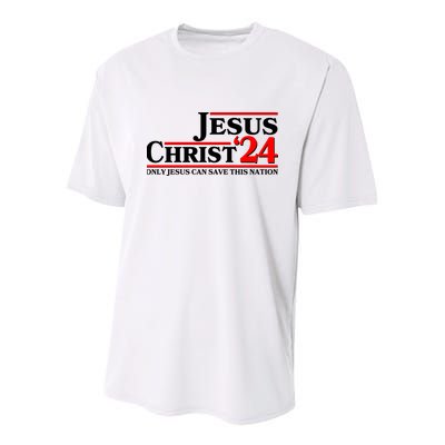 Vote Jesus Christ 2024 Only Jesus Can Save This Nation Youth Performance Sprint T-Shirt