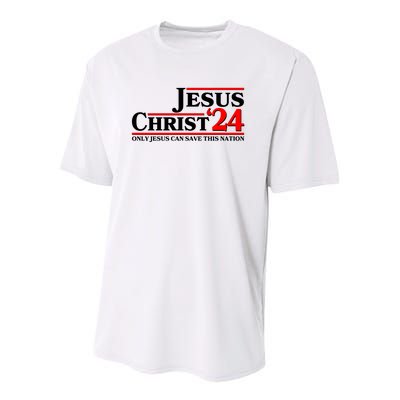 Vote Jesus Christ 2024 Only Jesus Can Save This Nation Youth Performance Sprint T-Shirt