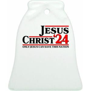 Vote Jesus Christ 2024 Only Jesus Can Save This Nation Ceramic Bell Ornament