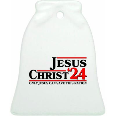 Vote Jesus Christ 2024 Only Jesus Can Save This Nation Ceramic Bell Ornament