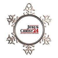 Vote Jesus Christ 2024 Only Jesus Can Save This Nation Metallic Star Ornament